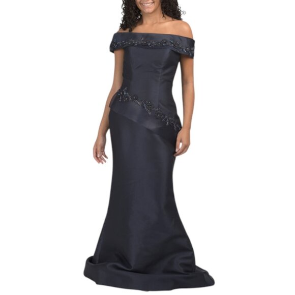 NEW TERANI Off The Shoulder Mikado Floral Gown - Picture 1 of 2